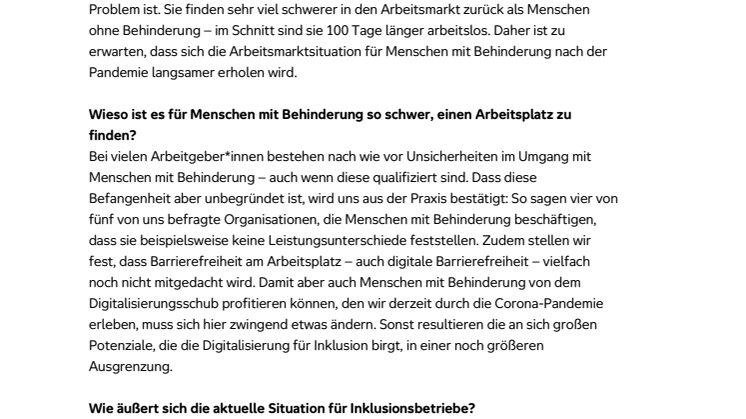 Inklusionsbarometer Arbeit / Drei Fragen an... Christina Marx, Bereichsleiterin Aufklärung der Aktion Mensch