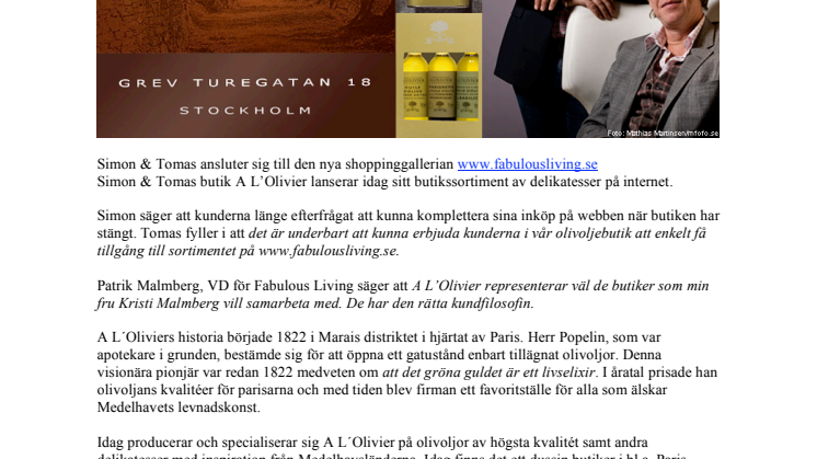 Fabulous Living – Simon & Tomas ansluter sig till den nya shoppinggallerian