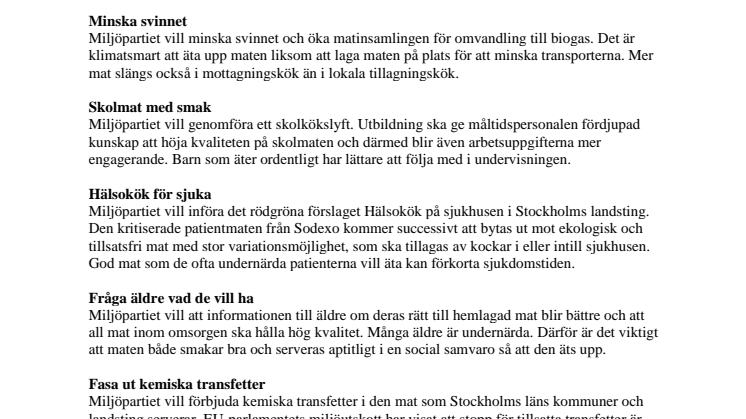 Politik för godare mat i Stockholms stad och landsting