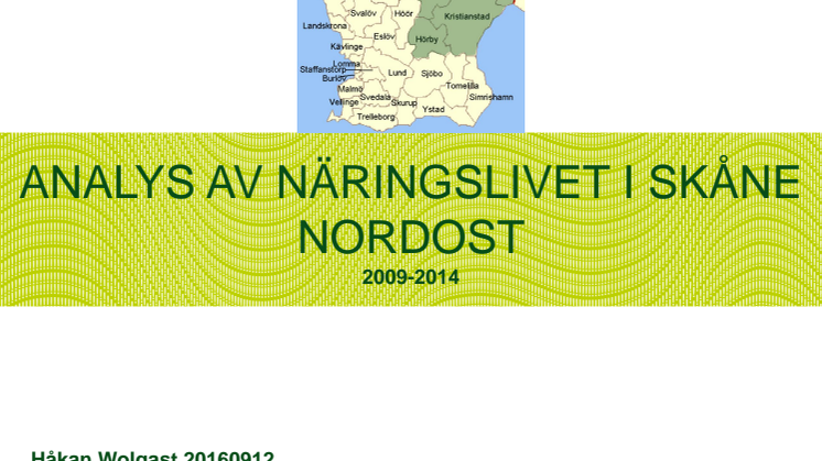 Analys av näringslivet i Skåne Nordost 2009-2014