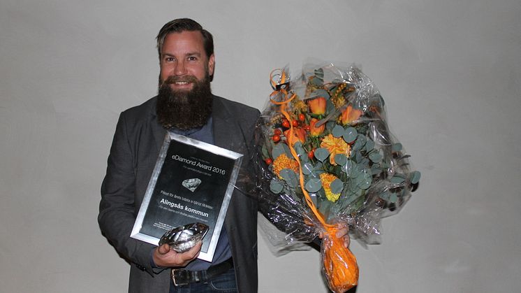 Jonathan Lindholm från Alingsås kommun vinner eDiamond Award 2016!