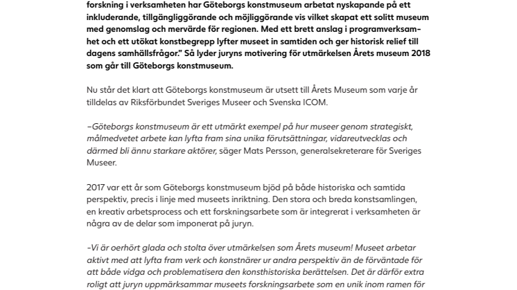 Göteborgs konstmuseum är Årets museum 2018!