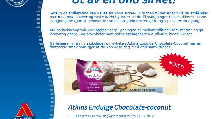 Inne i en "ond sirkel" ? Kom deg ut ved hjelp av Atkins lavkarboprodukter!