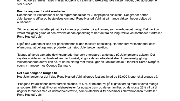 Velgørenhedsauktion sikrer julestemning hos udsatte børn.
