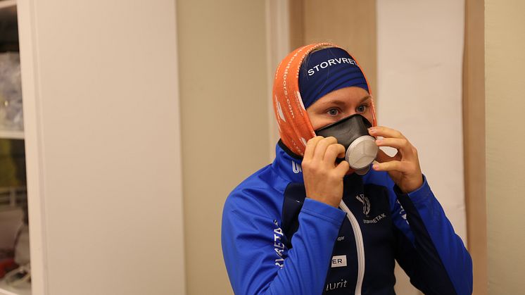 Andningsmask skidåkare
