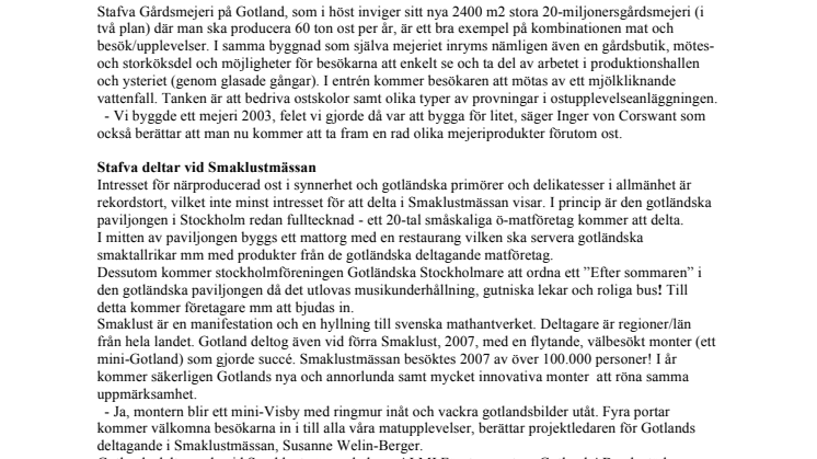 Stafva Gårdsmejeri berättar om sin 20-miljonerssatsning vid Smaklustmässan i Stockholm
