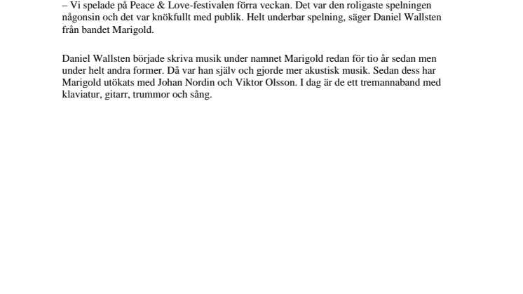 Marigold i TV4 Nyhetsmorgon - släppte debutalbumet genom Peace & Love Artists