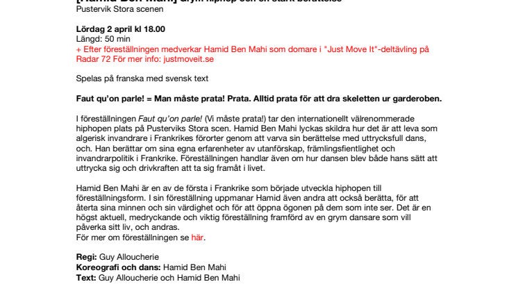 Faut qu´on parle! [Hamid Ben Mahi] Grym hiphop och en stark berättelse