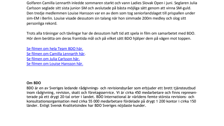 BDO:s satsning på talanger ger resultat