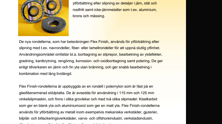 Nya rondeller för ytförbättring