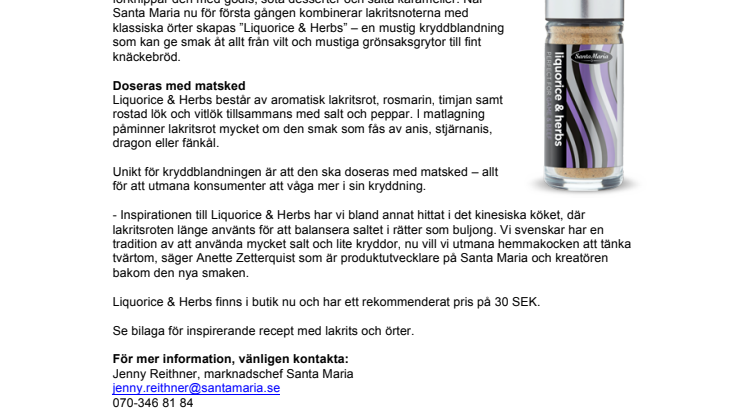 Krydda grytan med matskedar fulla av lakrits och örter