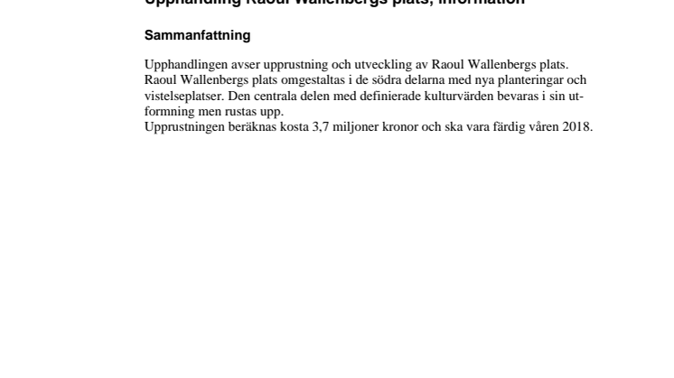 Bilaga Raoul Wallenbergs plats