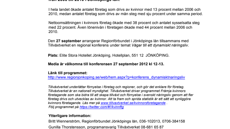 Kvinnors företagande ökar i Jönköpings län