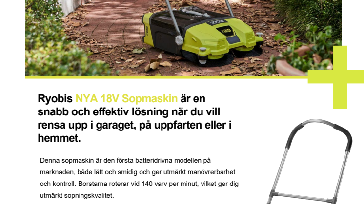 Marknadens första batteridrivna Sopmaskin från ONE+