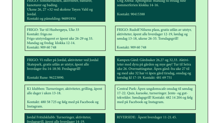 Mange spennende aktiviteter for bydelens barn og unge i sommer 
