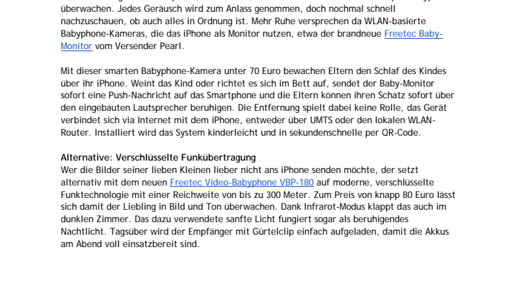 Grillsaison 2014: Schlafende Kleinkinder dank WLAN sicher im Blick