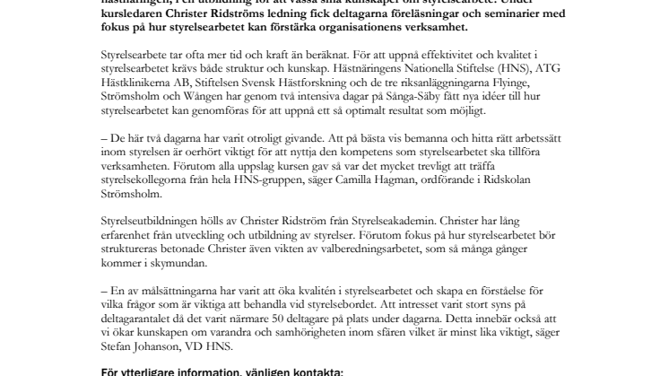 Stort engagemang vid styrelseutbildning 