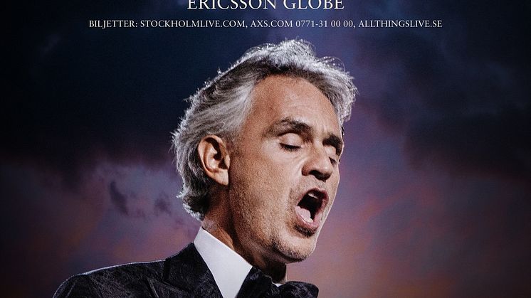 Andrea Bocelli till Stockholm –spelar på Avicii Arena den 5 april!