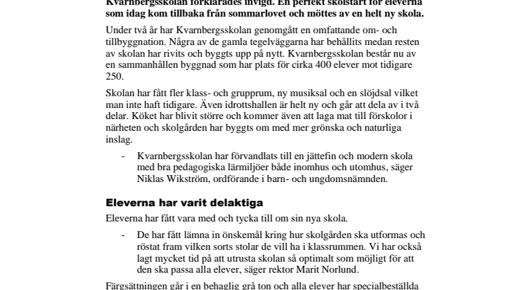 Nya Kvarnbergsskolan invigd
