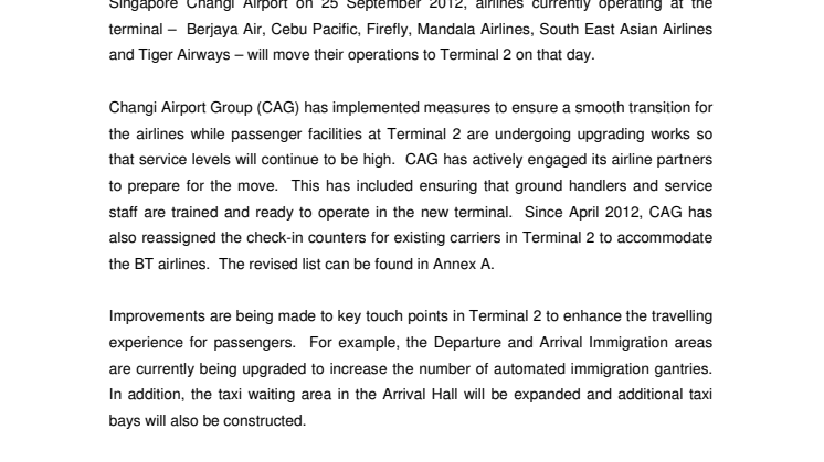 Terminal 2 prepares to handle more passengers