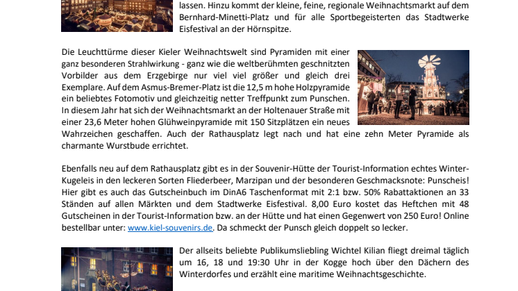 Neues von den Kieler Weihnachtsmärkten: Weihnachtsbäckerei und Punsch-Kugeleis 