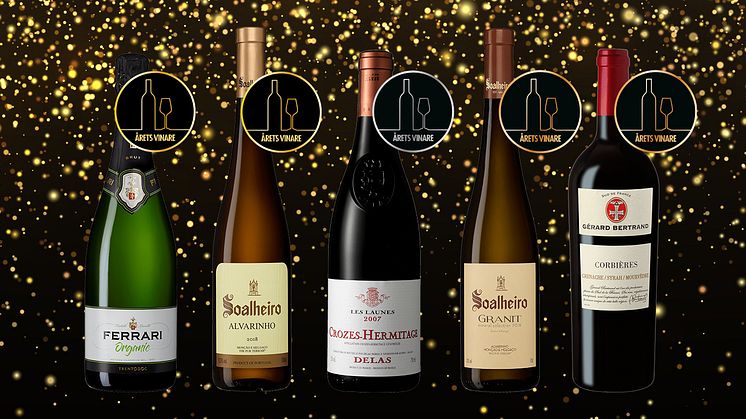 Guld: Ferrari Brut Organic, Guld: Soalheiro Alvarinho, Silver: Delas Crozes-Hermitage Les Launes, Brons: Soalheiro Granit, Brons: Gérard Bertrand Corbières
