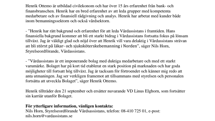 Ny VD i Vårdassistans