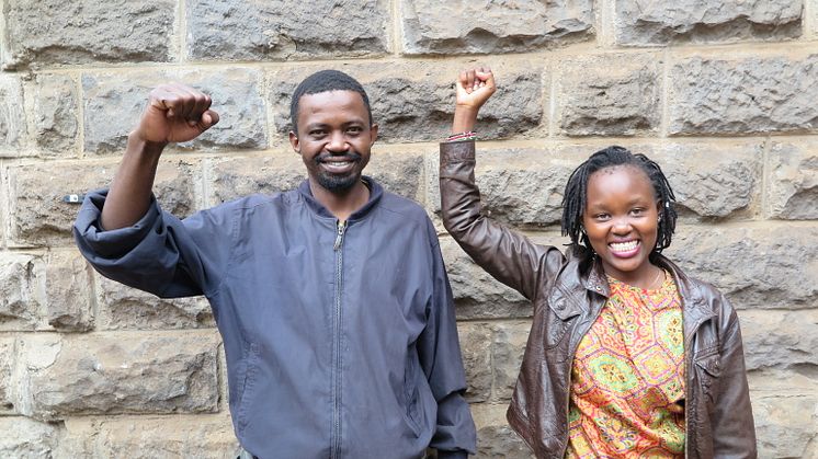 David "Cidi" Otieno generalsekreterare för Coalition for Grassroots Human Rights Defenders, tillsammans med Rachael Mwikali Mueni. 