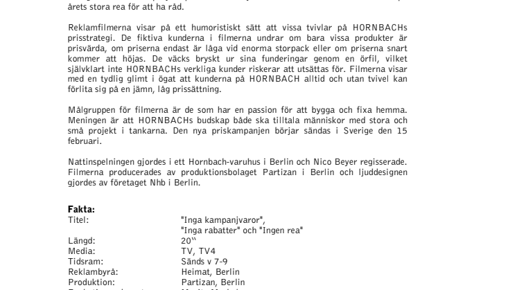 HORNBACH ÖVERTYGAR TVIVLARNA!