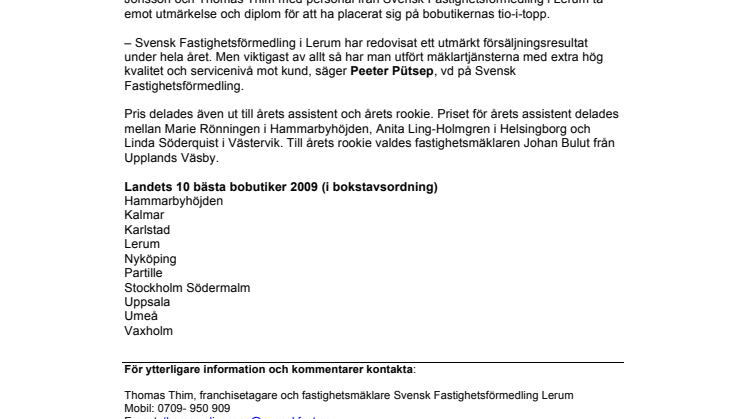 Lerums mäklare bland de bästa i landet 