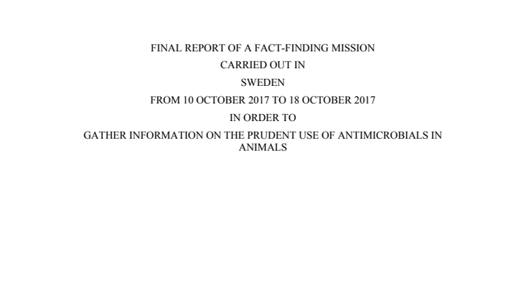 Rapport: Information on the prudent use of antimicrobials in animals
