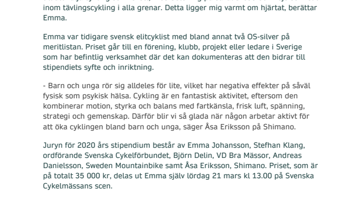 Silver-Emmas Stipendium i samarbete med SHIMANO