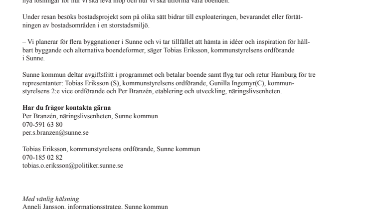 Informationsresa till Hamburg om alternativa boendeformer