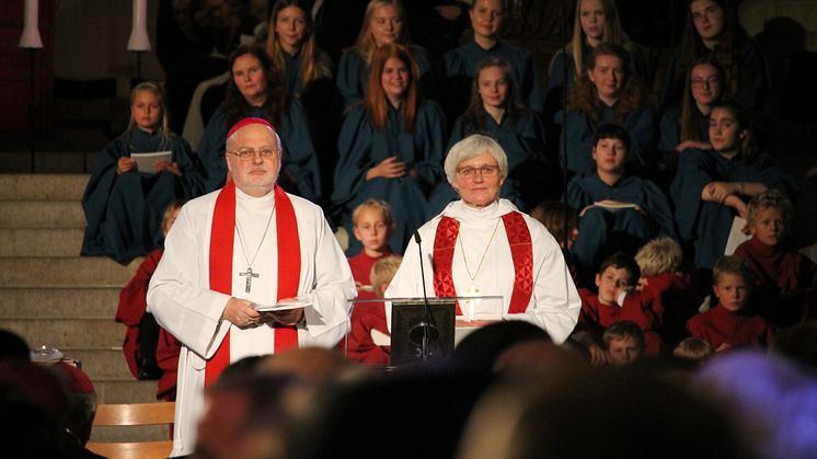 Anders Aborelius och Antje Jackelén i Lunds domkyrka 31 oktober 2016.