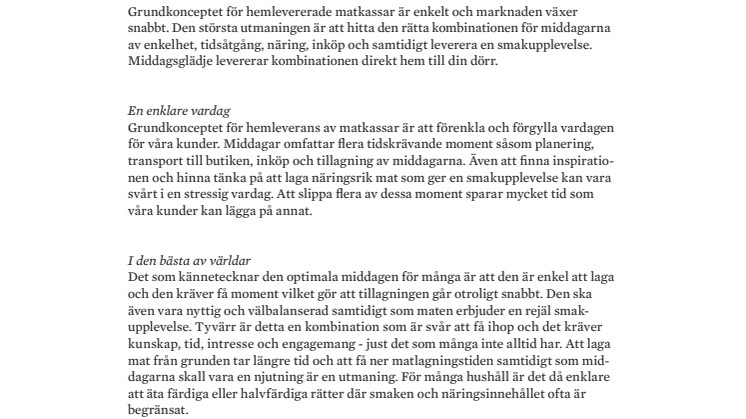 Middagsglädje – Mer än bara middagar och mättnadskänsla