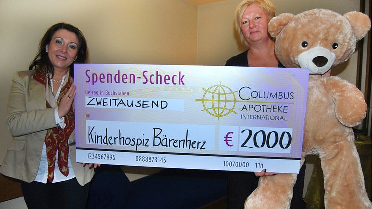 Columbus Apotheke International unterstützt im Jubiläumsjahr 2015 das Kinderhospiz Bärenherz