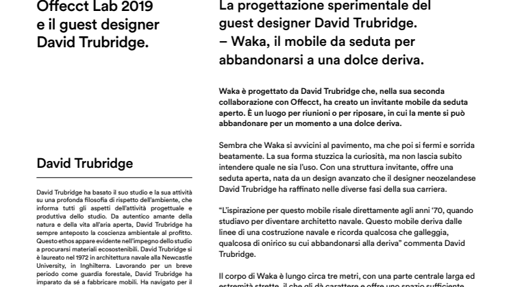 Offecct Press release Offecct Lab Waka by David Trubridge_IT