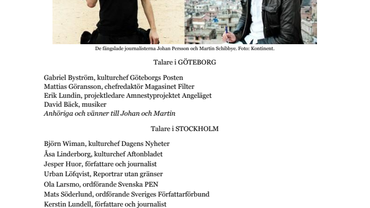 Kulturchefer talar för Johan och Martin