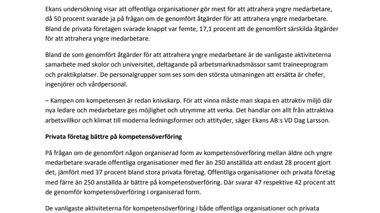 Offentlig sektor gör mest för att attrahera yngre medarbetare