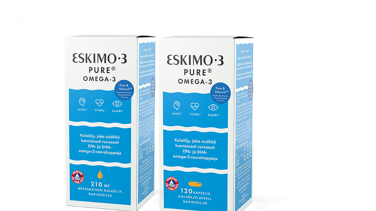 Vastuullisen kuluttajan valinta: Eskimo Pure -kalaöljyjen brändi-ilme uudistui
