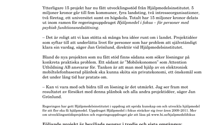 Projekt för 15 miljoner