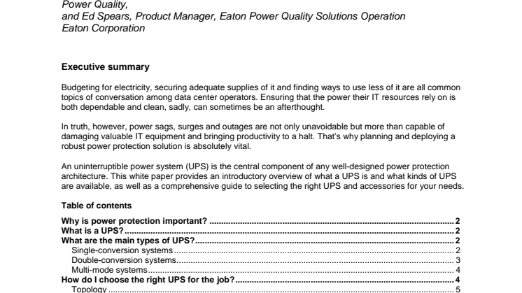 White paper: Grunderna inom UPS