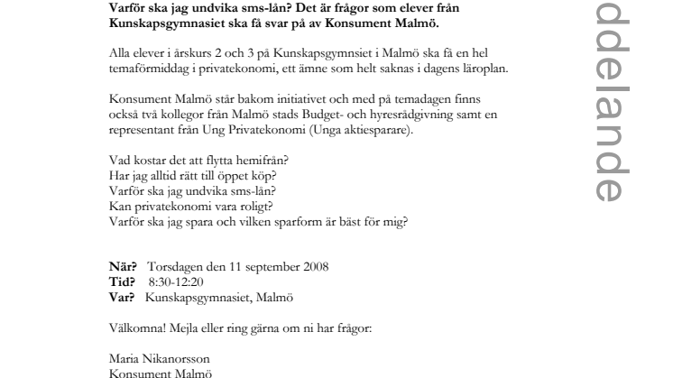 Vi vill ge ungdomar "Koll på cashen"!