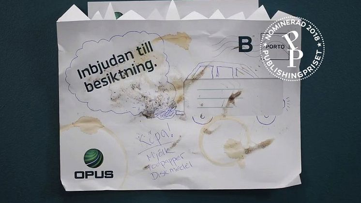Opus Bilprovnings film "Opus - för din skull" är nominerad till Publishingpriset 2018.