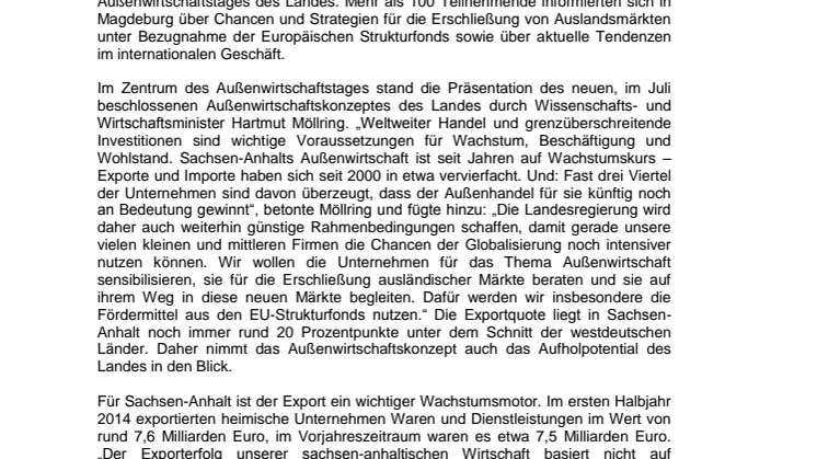 Außenwirtschaftstag Sachsen-Anhalt 2014