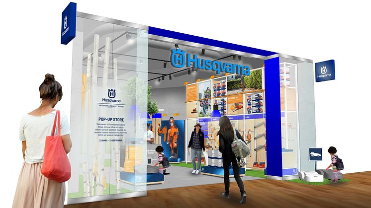 I Husqvarnas nya pop-up store i Täby Centrum kommer det att finnas ett väl utvalt sortiment av batteriprodukter och robotgräsklippare. 