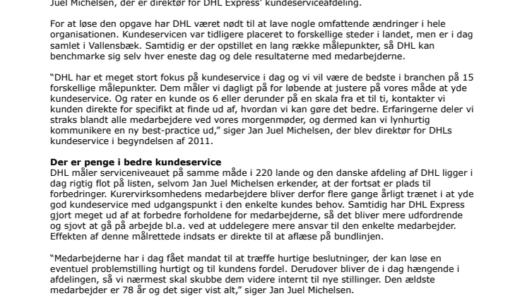 DHL i offensiven for bedre kundeservice og konkurrenceevne