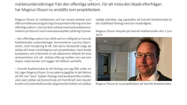 Svenskt Kvalitetsindex satsar på offentliga sektorn