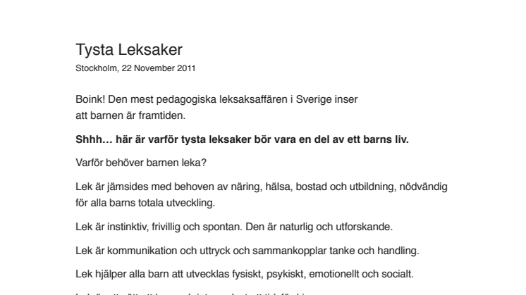 Tysta Leksaker