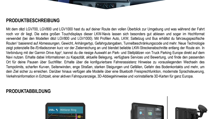 Datenblatt Garmin dezl LGV 700_800_1000